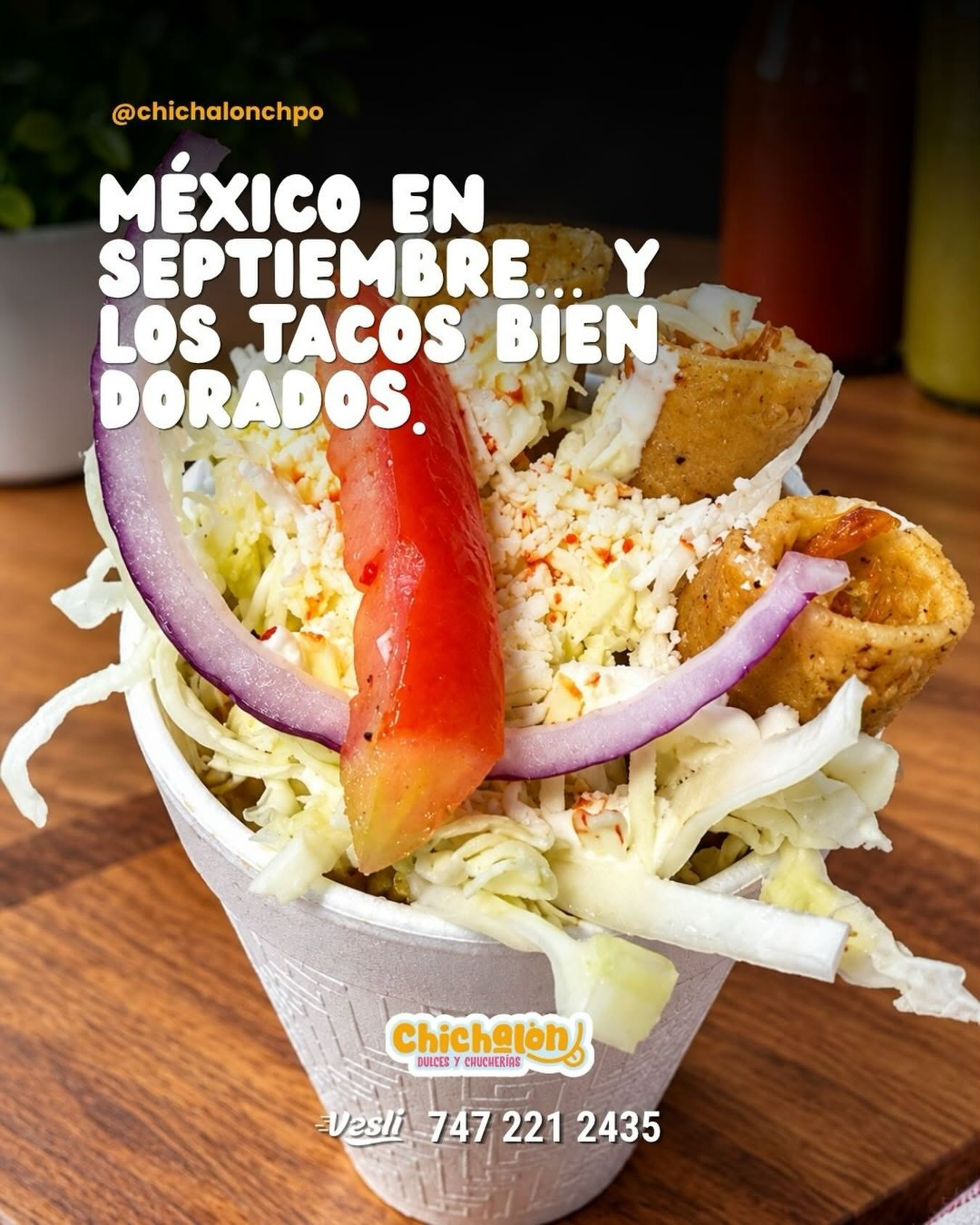 Tacos dorados de pollo Chichalón